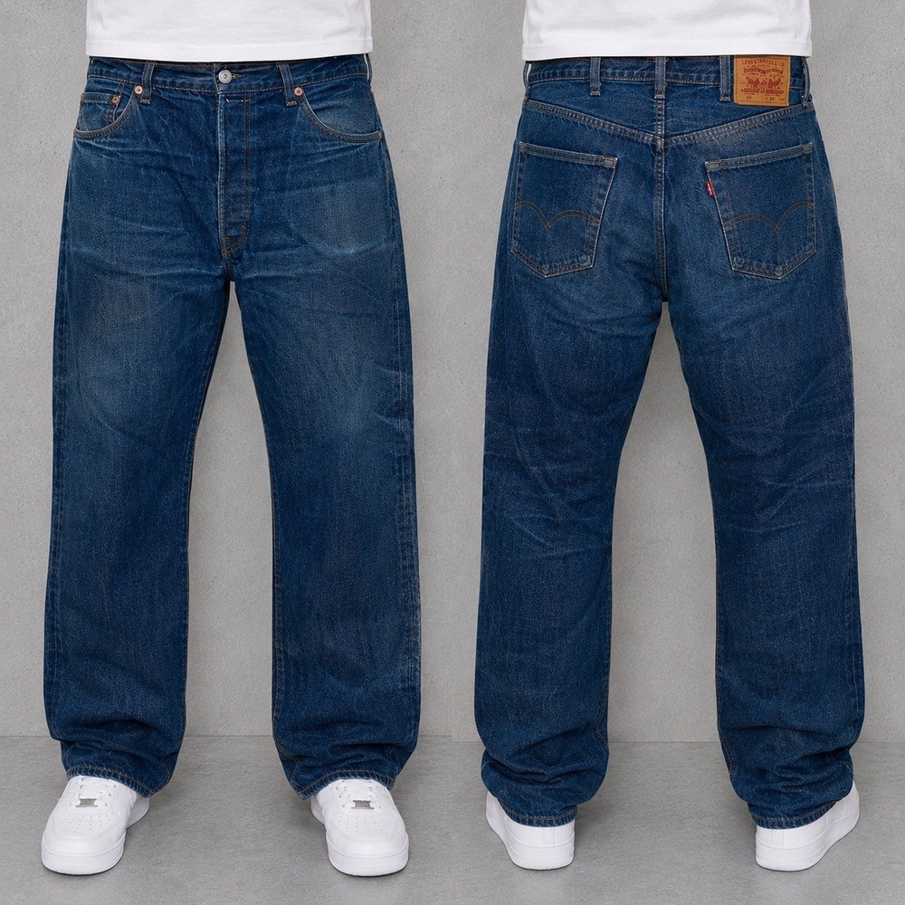 Levi's 501 Jeans Men's 38x32 (38x30) Blue Straight Leg Button Fly Denim Pants - Picture 1 of 10
